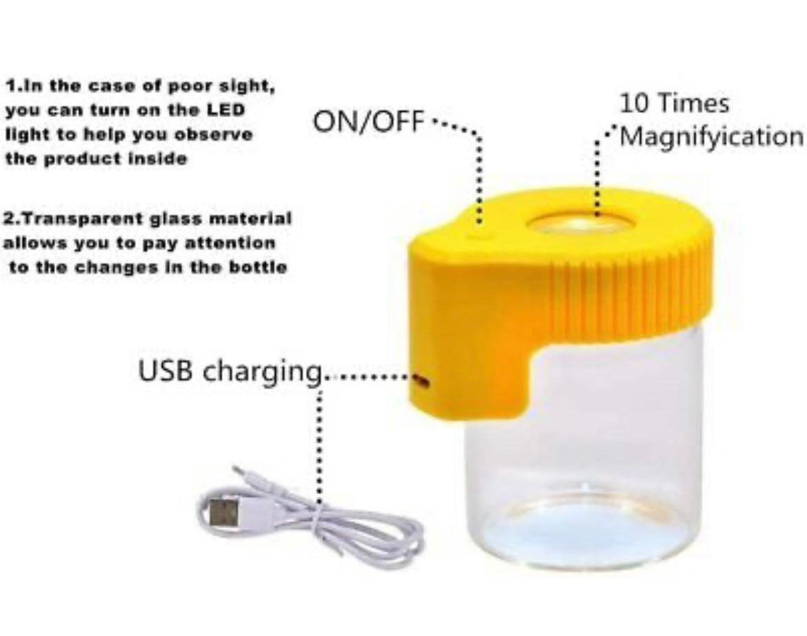 Magnifying Stash Jar With Light